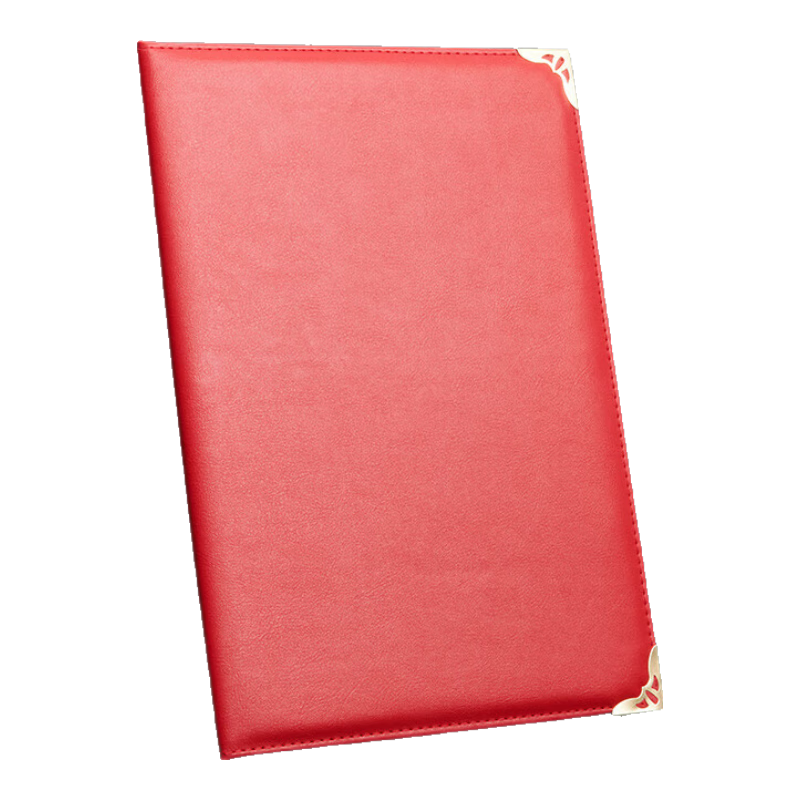 DSB (Dishibi) Leather Cornered Speech Folder A4 Contract Cover, Speech Folder, Host's Opening Remarks Book, Red File Folder for Speeches [With 2 Inner Pages] 50863