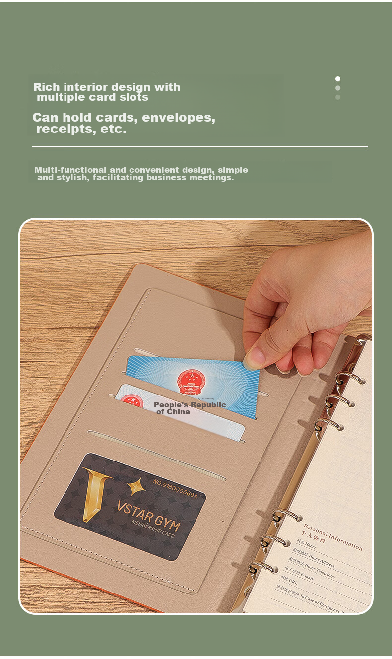 TENGXIONG Notebook A5 Simple High-End Journal, Multifunctional Tri-Fold Loose-Leaf Notebook Gift Box, Customizable Detachable Meeting Office Supplies, Corporate Business Gift Customizable Logo 8
