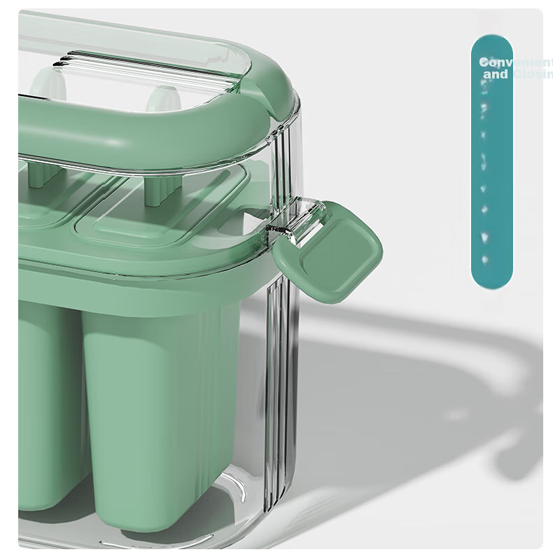 Baicaoyuan Ice Cube Mold, Flip Ice Tray, Ice Maker Box with Lid, Food-Grade Freezing Tool Mold, Green, 32 Compartments 15