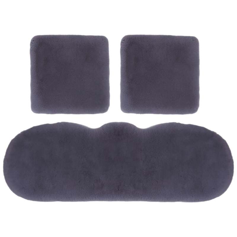 GREAT LIFE Car Seat Cushion, Winter Plush Faux Rabbit Fur Seat Cover, Warm Pad, Front And Rear Single Piece Small Square Cushion, Three-Piece Set
