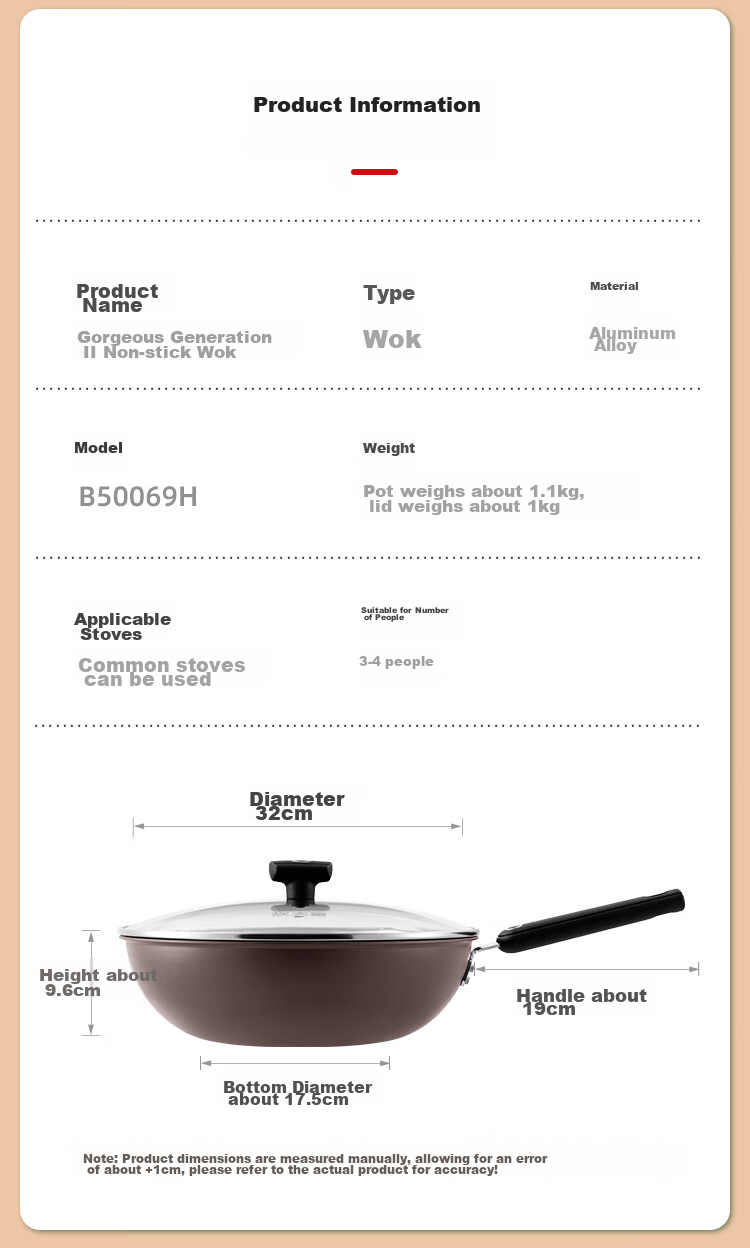COOKER KING Wok, Easy-To Flat Bottom Non-Stick Pan, Low-Smoke Cooking Pot, 32cm, Compatible with Induction Cookers, Zili Second Generation B50069H 9