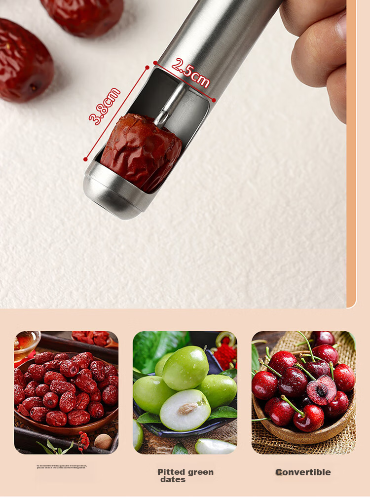 BJ 304 Stainless Steel Hawthorn Pitting Tool, Red Date Pitter, Hawthorn Seed Remover, Hawthorn Fruit Separator 7
