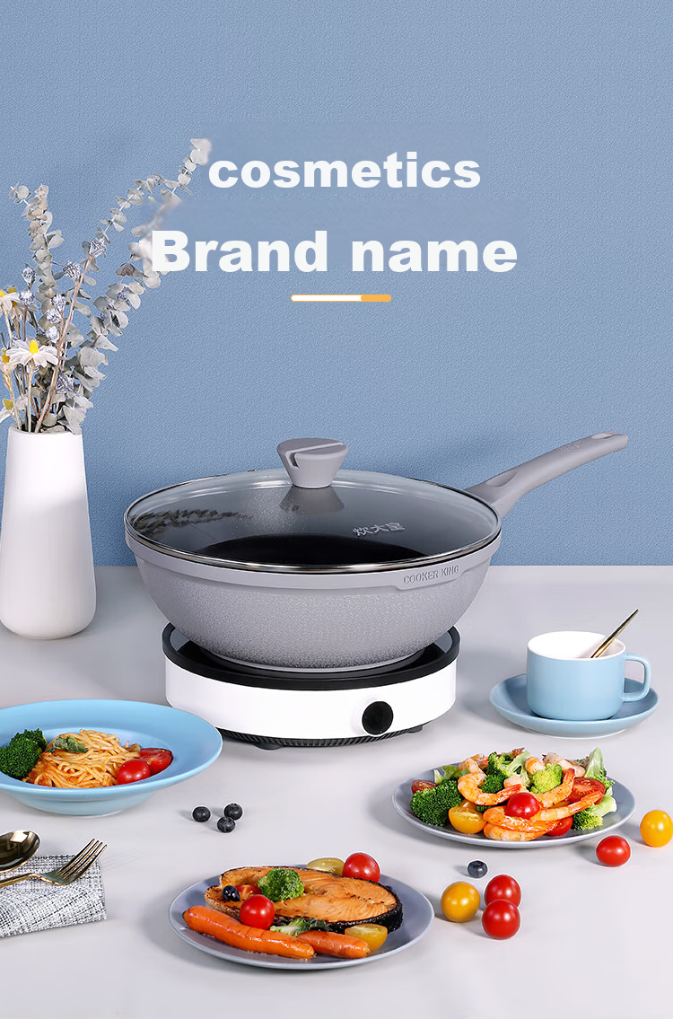 COOKER KING Wok, Easy-To Flat Bottom Non-Stick Pan, Stir-Fry And Frying Pan, 32cm, Compatible with Induction Cookers, Meishang BP50816 2