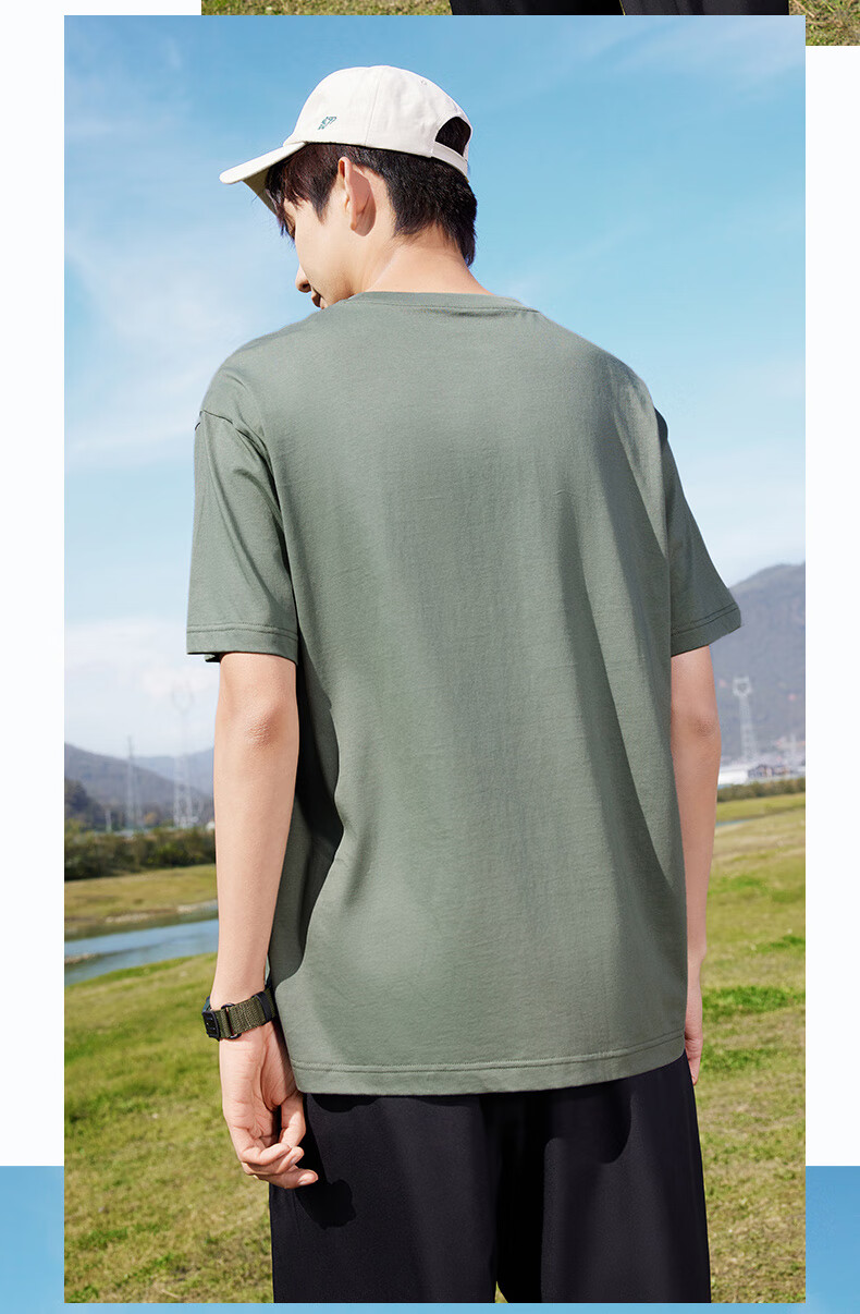 361° Men's Short Sleeve T-Shirt Spring Summer Sports Loose Casual Outdoor Crew Neck Top Unisex 632623106-2 25