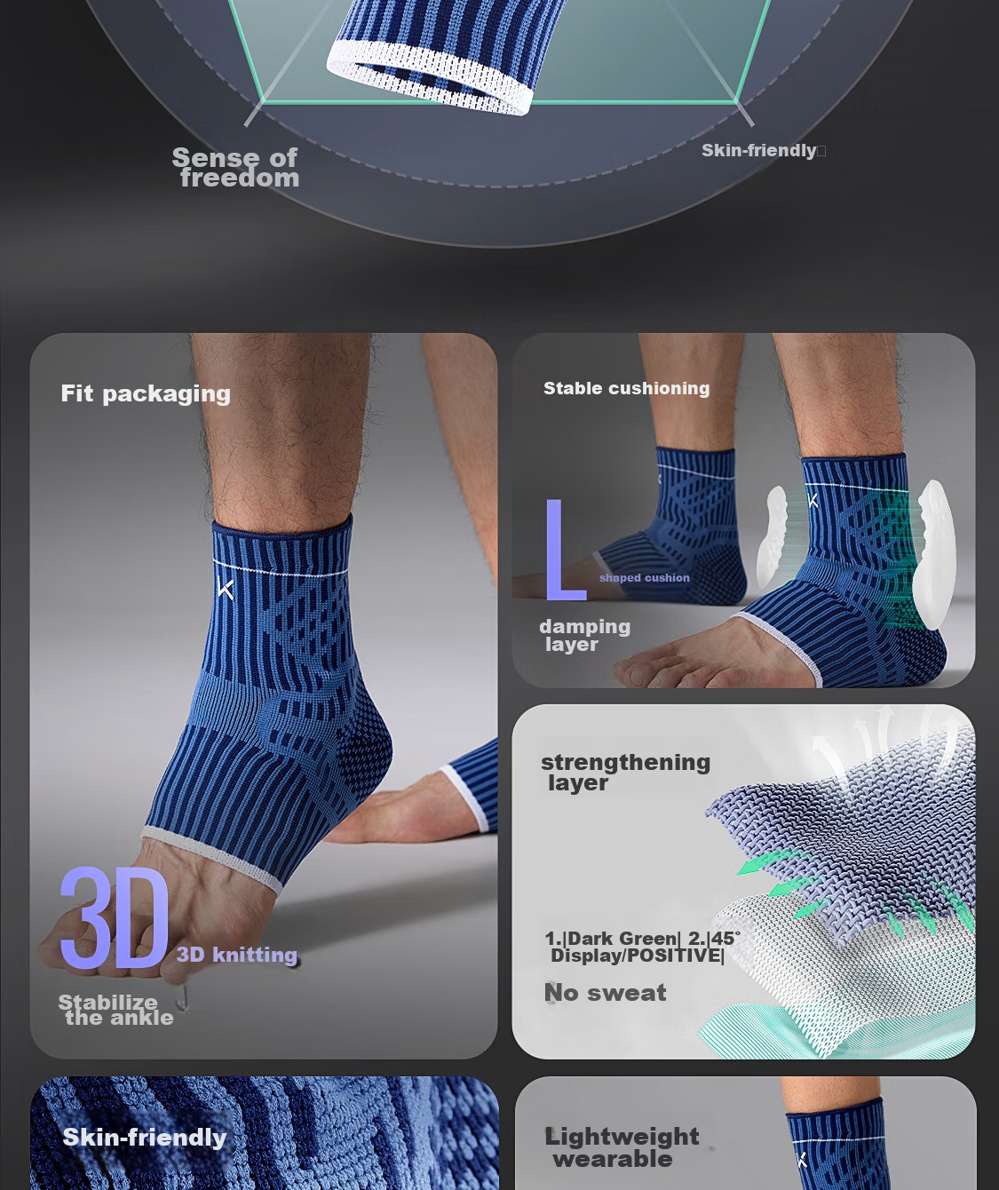 Keep Ankle Ligament Injury Sports Basketball Football Anti-Sprain Fixation Brace Ankle Joint Protection Sleeve [Single Pack] 8