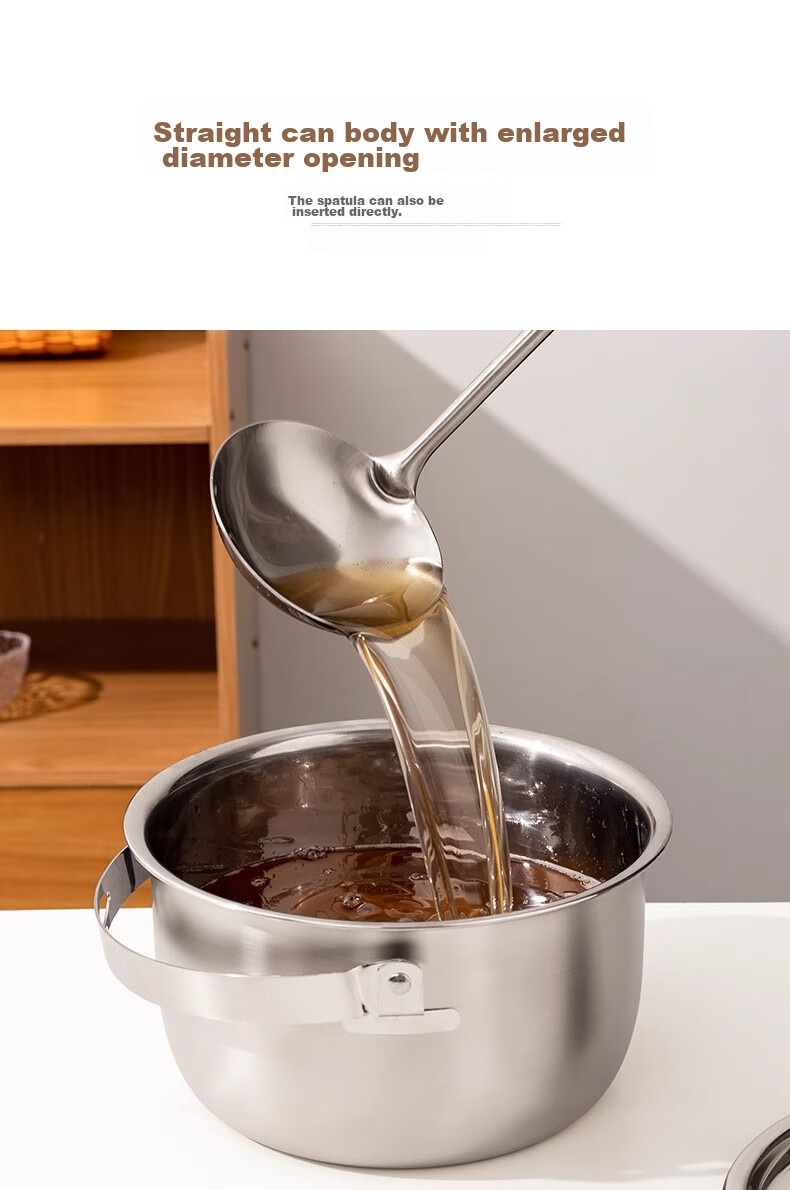 GuofengG 304 Stainless Steel Lard Container, Oil Pot, Lard Basin, High-Temperature Resistant Large-Capacity (With Filter And Lid) 1.4L 10