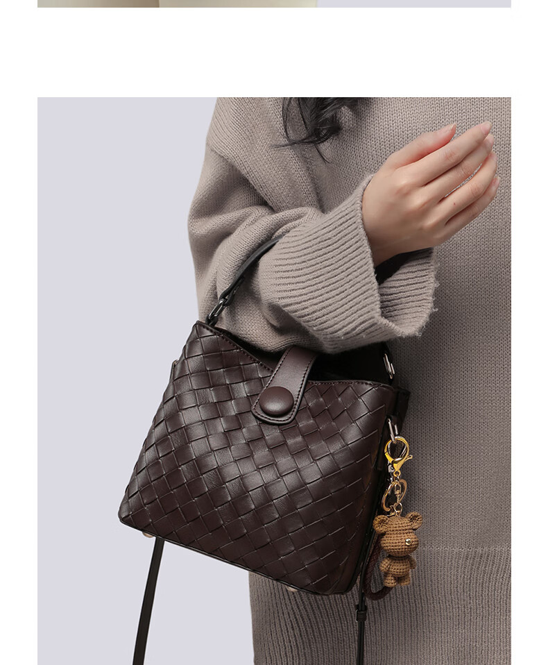 Aiqinghai Leather Handbag, Women's Crossbody Bucket Bag, Shoulder Tote Bag, Stylish Birthday Mother's Day Gift, Practical Present for Mom 4