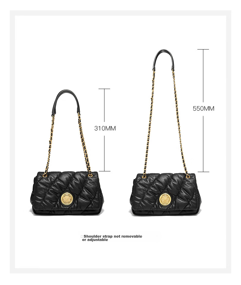 HR Handbag, Women's Shoulder Crossbody Bag, Small Soft Leather Quilted Pillow Bag, Birthday Gift 11