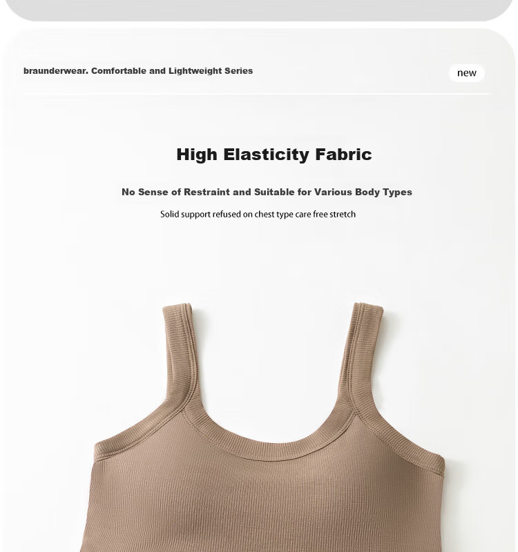 LangSha Wireless Bra Vest for Women with Built-in Chest Pad, One-piece Innerwear, Plus Size, Sexy, Versatile, High Elasticity, Breathable Camisole 10