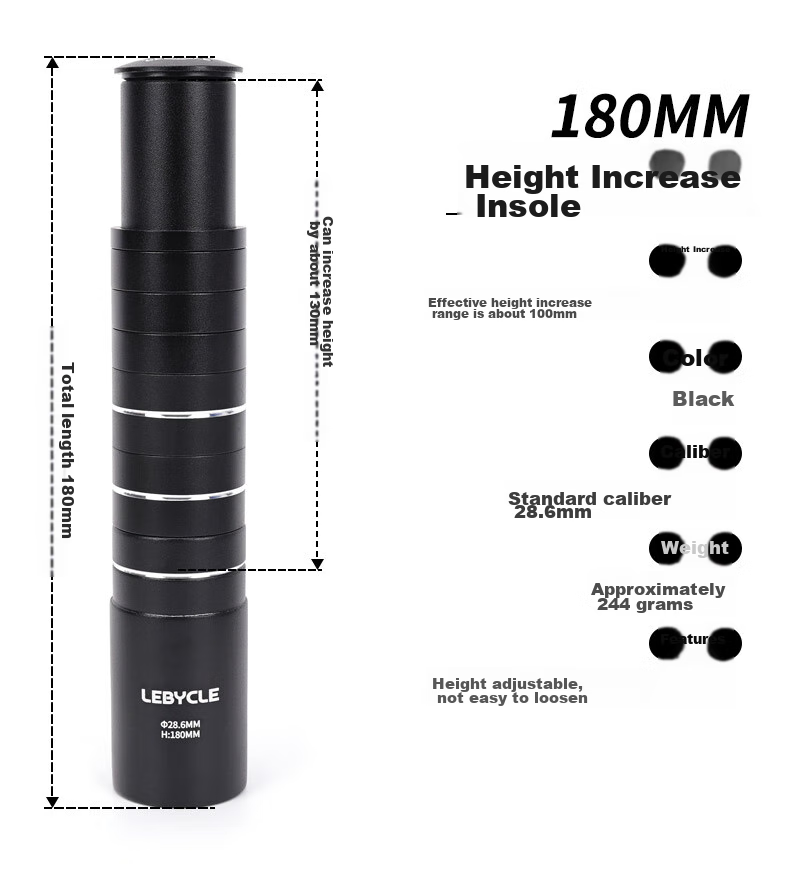 LEBYCLE Mountain Bike Handlebar Riser, Adjustable Stem Extension, Handlebar Heightening Accessory, 150MM Spacers, Installation Tools 7