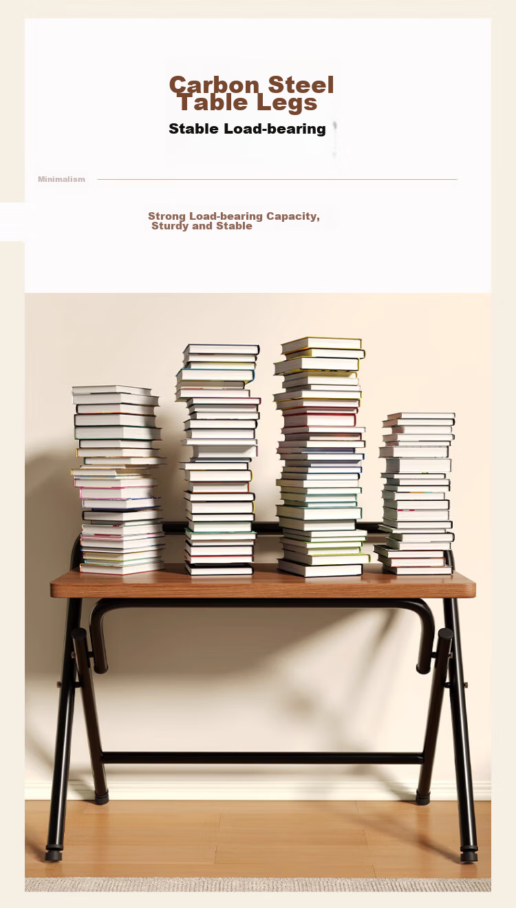Jingcai Folding Table, Computer Desk, Simple Study Desk, Office Table JDZ10 Walnut 60*38cm Single Layer 9