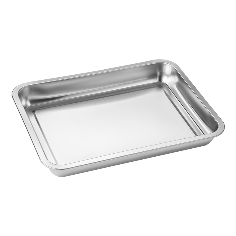 MAXCOOK 304 Stainless Steel Square Plate, Deep Rectangular Serving Tray, Barbecue Platter 27cm MCFT6579