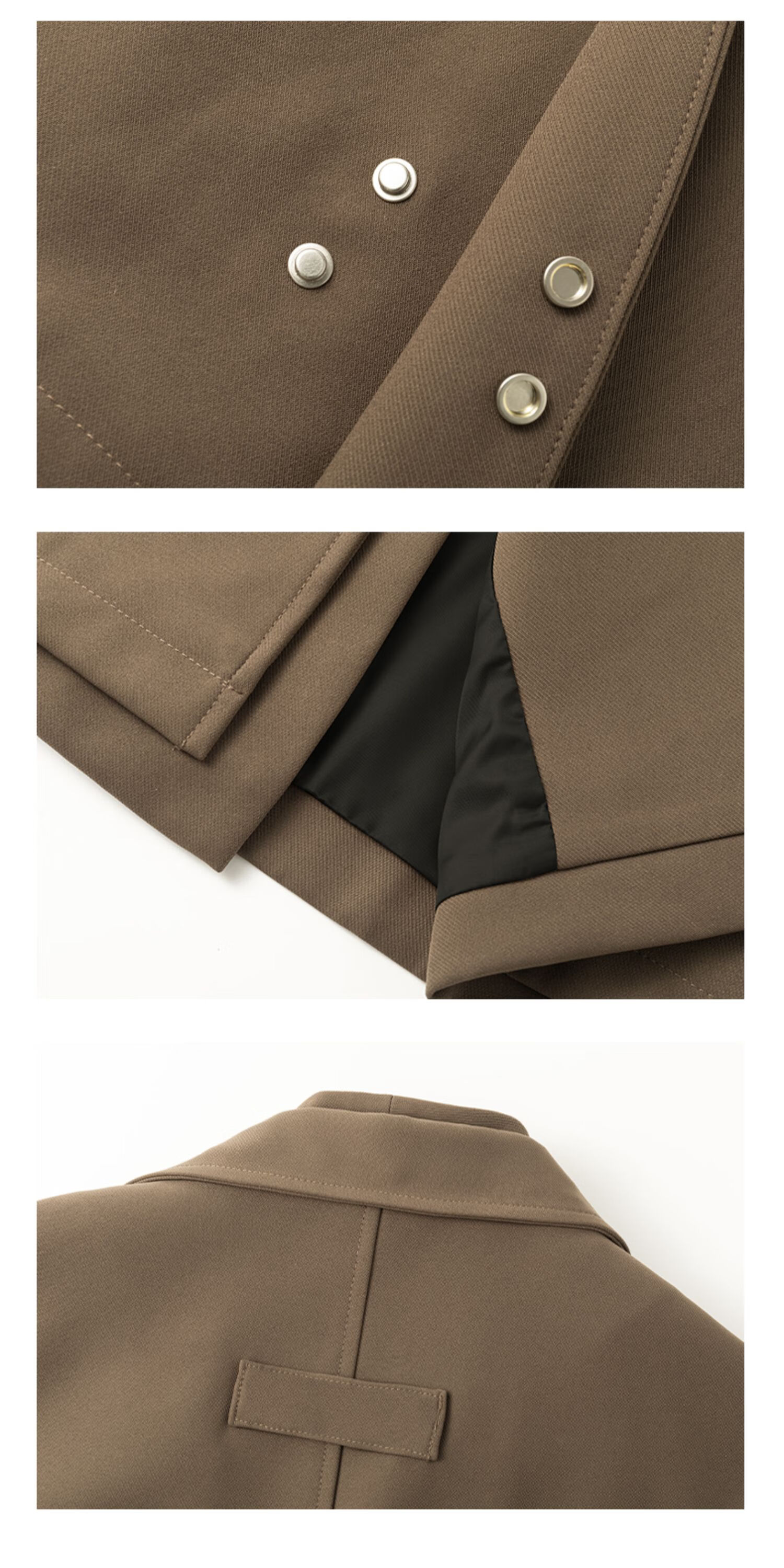 Dingfengbaoluo American Style Two-in-One Jacket Men Autumn Loose Casual Blazer XJS68 Black M 5