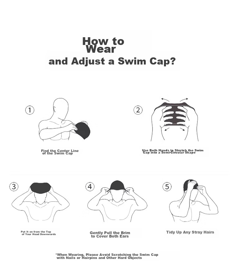 JD Original Swimming Cap for Men And Women, Comfortable Fabric Swim Cap with Ear Protection, Non-Binding, Hair-Friendly Design, Black 11
