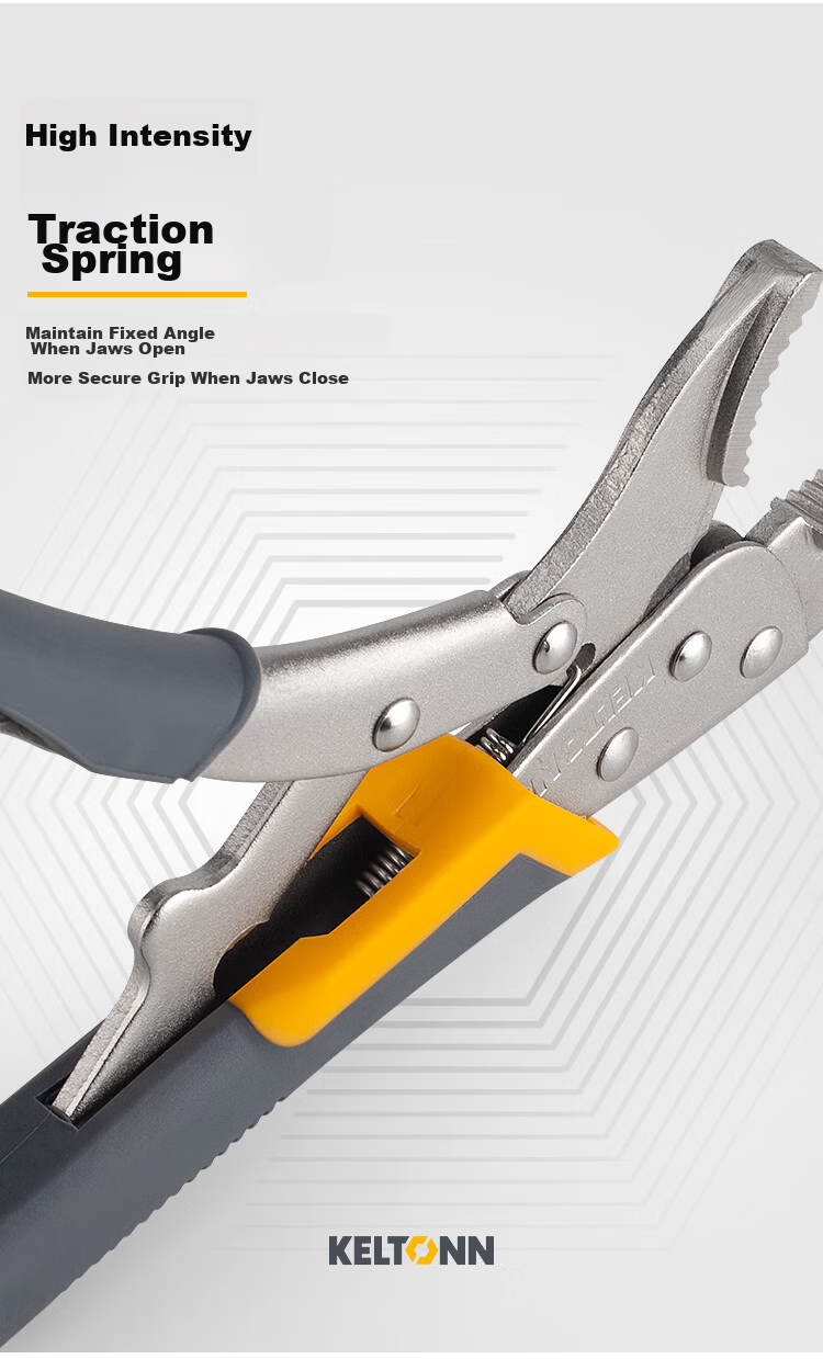 KELTONN Pliers, Round Jaw Heavy-Duty Pliers, 10 Inches with Blade, Holding Pliers, Fixed Pliers, Quick Release Clamping Tool, KT2703 7