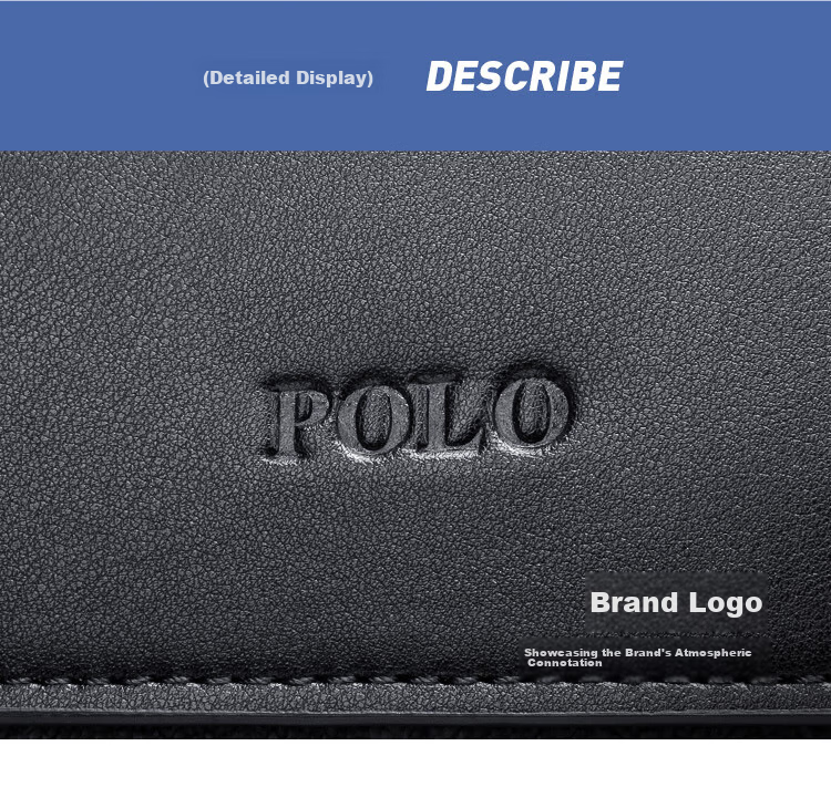 POLO Briefcase, Men's Business Handbag, 16-Inch Laptop Bag for Men, Commuter Shoulder Bag, Durable Crossbody Bag for Me 18