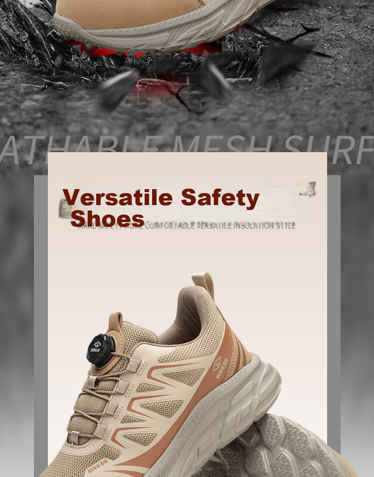 Dinggu Safety Shoes for Men, Lightweight All-Season Anti-Smashing And Puncture-Resistant Steel Toe Work Boots with Smart Buckle JD8071D41 2