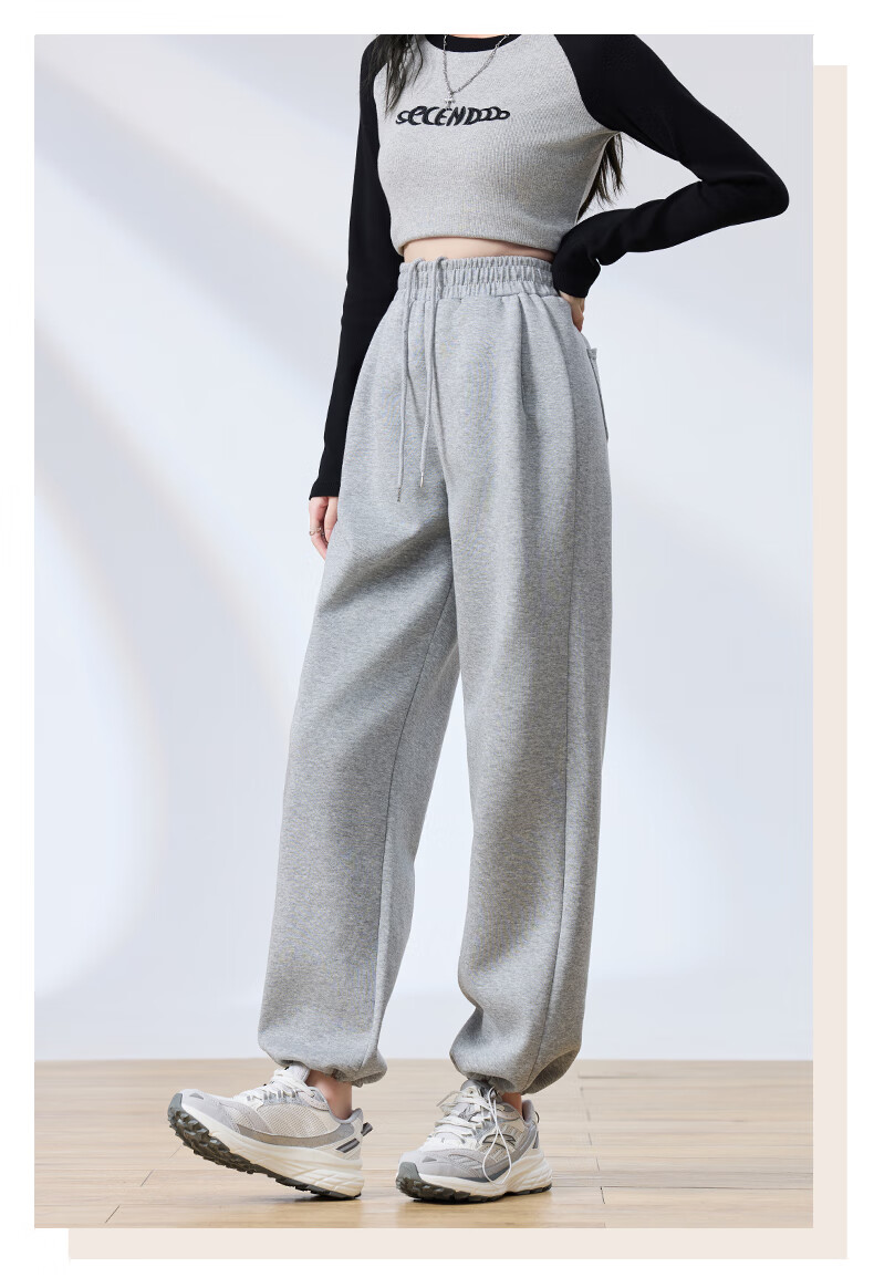 Langsha Women's Sweatpants Spring Autumn American Style Sports Pants Loose Slim Fit Jogger Straight Leg Two-Way Casual Draped Wide-Leg Pants 14