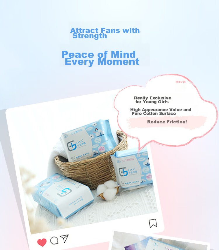 Qianjinjingya Sanitary Pads, Pure Cotton Breathable, Gynecological Use, Menstrual Pads, Ultra-Thin Day And Night Combination, 6 Packs (44 Pieces) 12