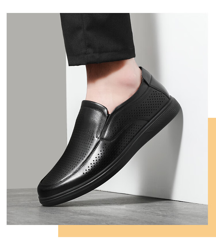 CARTELO Leather Shoes for Men, Slip-On, Casual Business Style, New Soft-Soled Formal Shoes for Middle-Aged Fathers, Breathable for Autumn And Winter Seasons 15