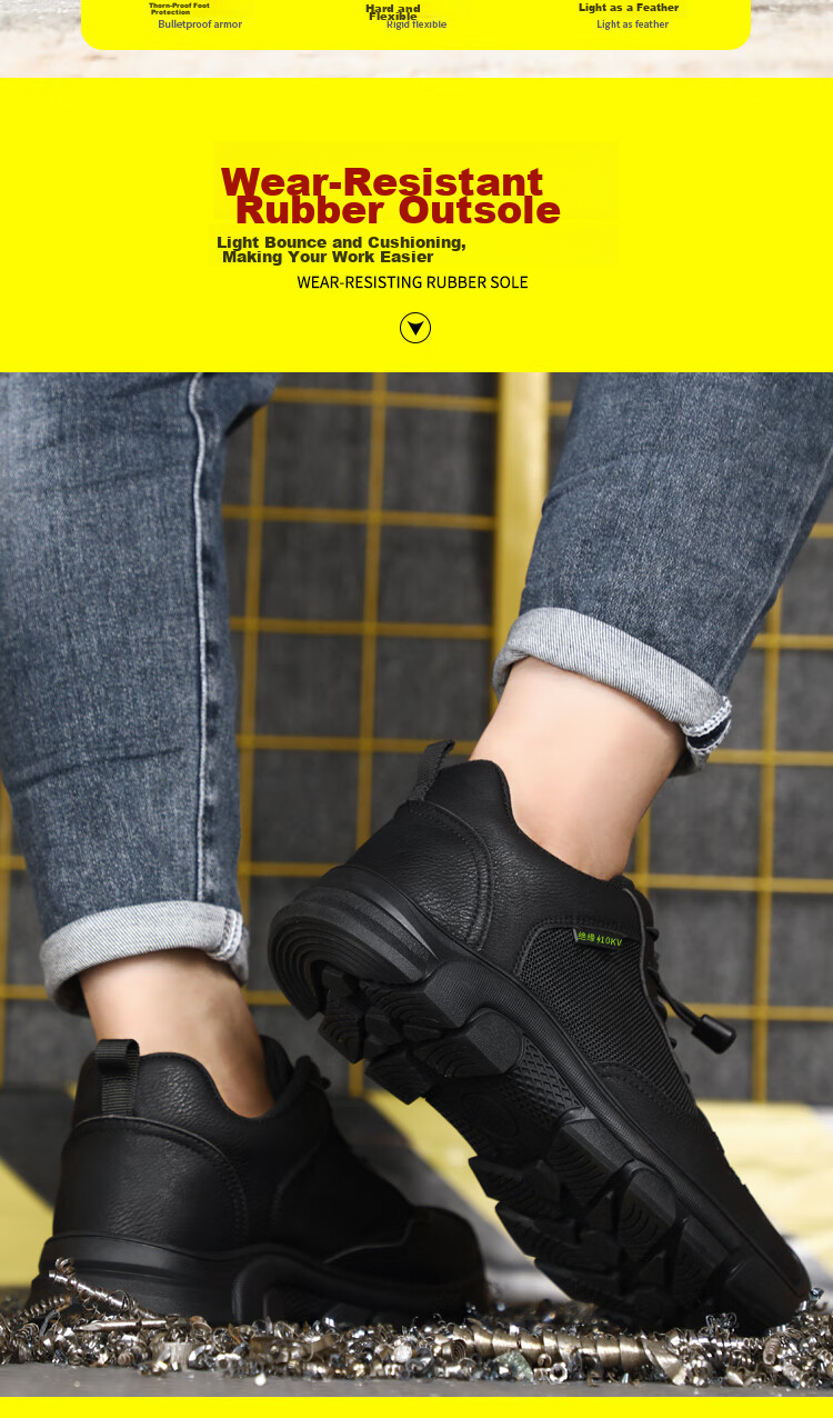 Jingtu Insulated Safety Shoes for Men, Summer Breathable Anti-Smashing Anti-Puncture Electrical Work Shoes 0216KV-J 41 10