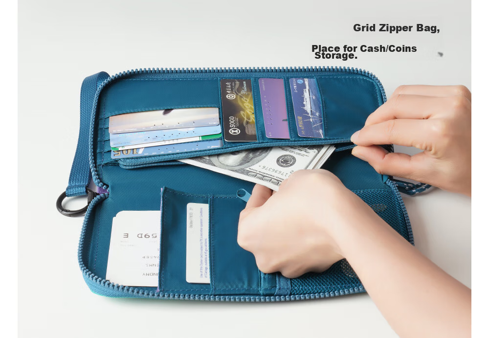 M Square RFID Anti-Theft Passport Holder Travel Document Organizer Large Capacity Protective Case Portable for Abroad 8