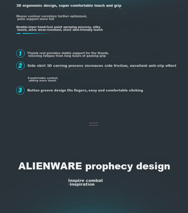 Alienware AW620M Gaming Mouse, Dual-Mode 2.4G Wireless High-End Professional E-Sports Macro Mouse, RGB Lighting Effects, Magnetic Rebound Ergonomic Design, Holiday Gift, Black 6