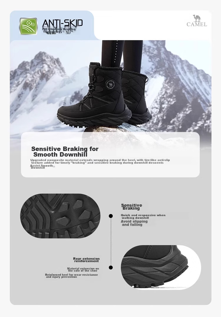 CAMEL Winter Outdoor Snow Boots for Men And Women, Thick-Soled High-Top Hiking Boots with Insulation And Warm Fleece Lining 3