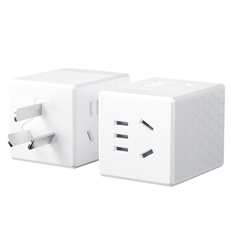 Etman Mini Cube Power Strip, Three-Prong Wall-Mounted Wireless Extension, Compact And Portable, Dorm Essential, 3-Prong National Standard, for Home And Travel, ETM-MF03 Wireless Power Strip