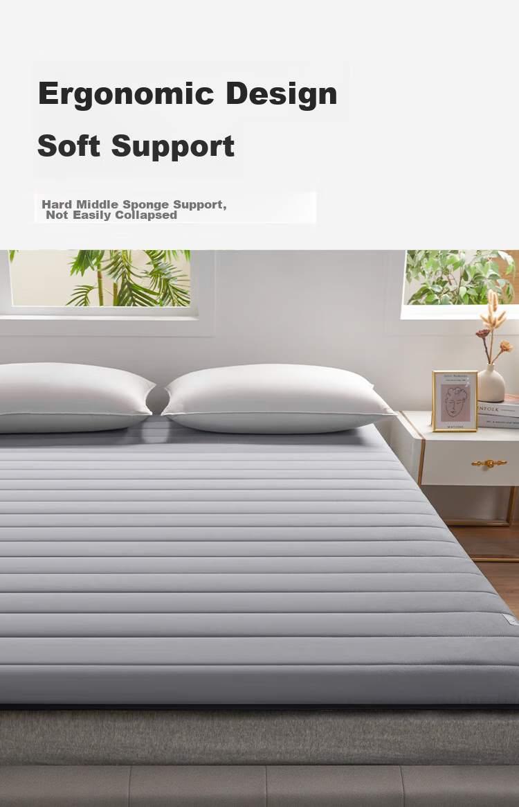 Dohia Mattress Pad, 5D Mesh Foldable Dormitory Single Pad, Bedding Mat, 1.2x2 Meters, Gray 6
