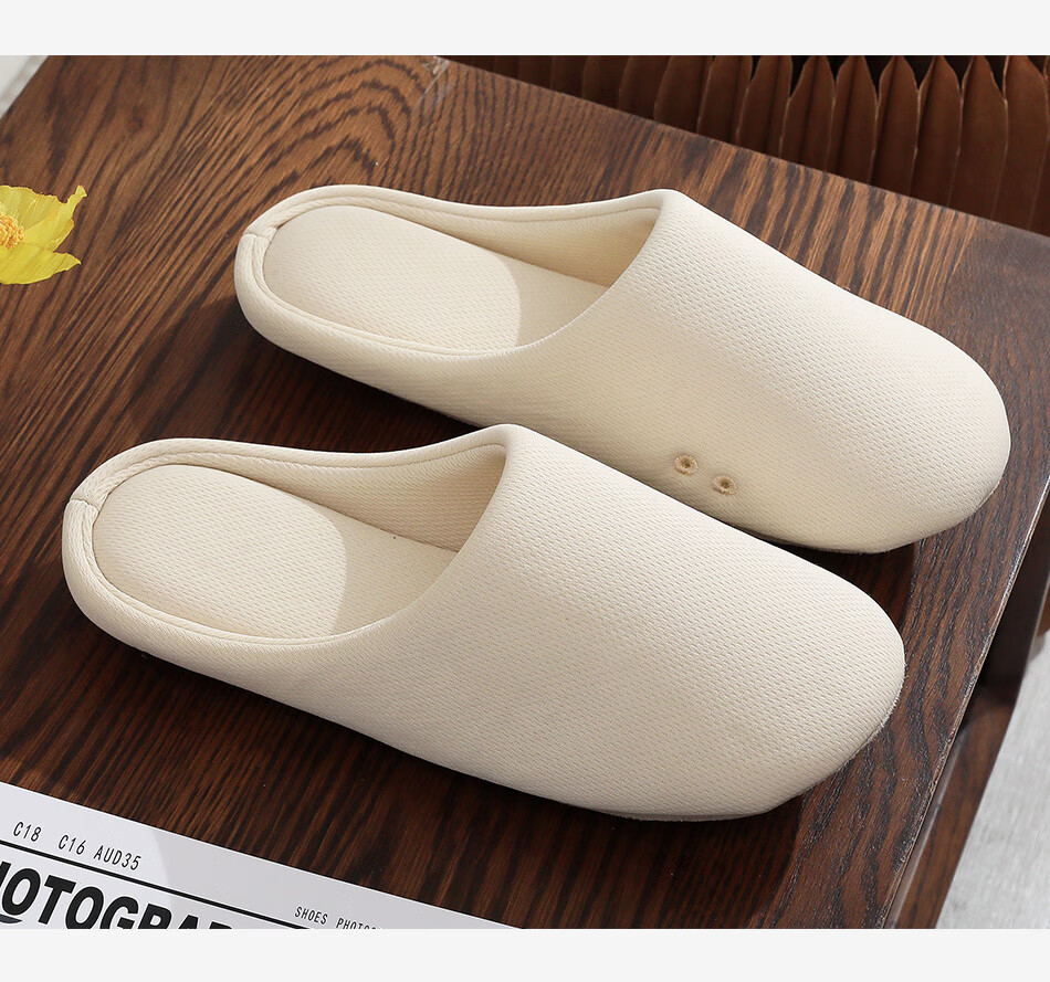 TZLDN Japanese Style Cotton Slippers for Women Autumn Winter Breathable Indoor Fabric Sole Home Floor Couple Slippers Men Pink Size 36-37 5