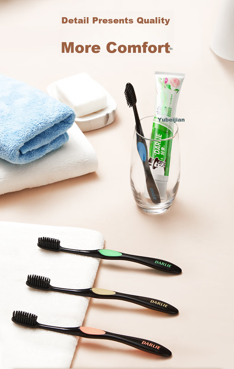 DARLIE Original Black Soft Bristle Toothbrush for Adults Deep Cleaning Tongue Coating 2-Pack Portable (Random Style) 7