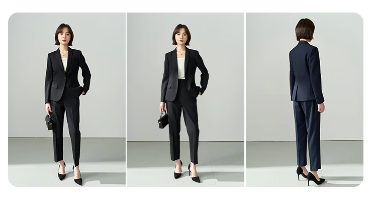 Miss Bird Lucky Series Black Professional Suit Set Women's Civil Service Interview Formal Commuter Elegant Blazer Set 3