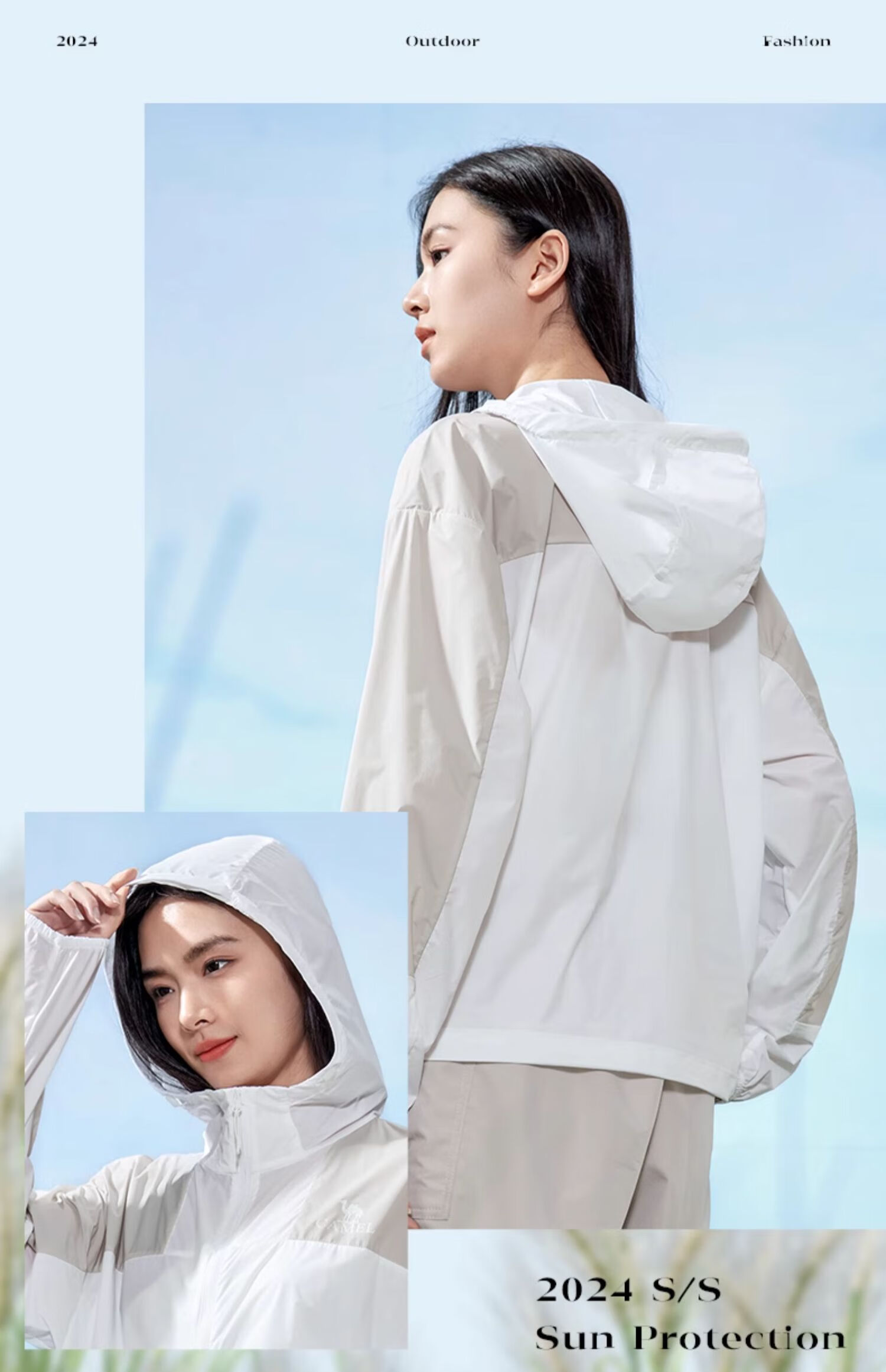 CAMEL Outdoor Sun Protection Clothing, 2024 New Product, Ice-Cool Breathable UV-Resistant Fashion Color Block Sun Protection Garment, O086 2XL 26