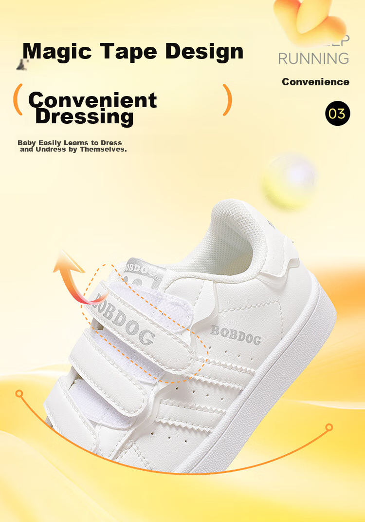 BOBDOG Children's Shoes, Girls' Low-Top Sneakers, Spring And Autumn Style, Kids' Sports Shoes, 101533153, Cream White/light Pink, Size 24 8