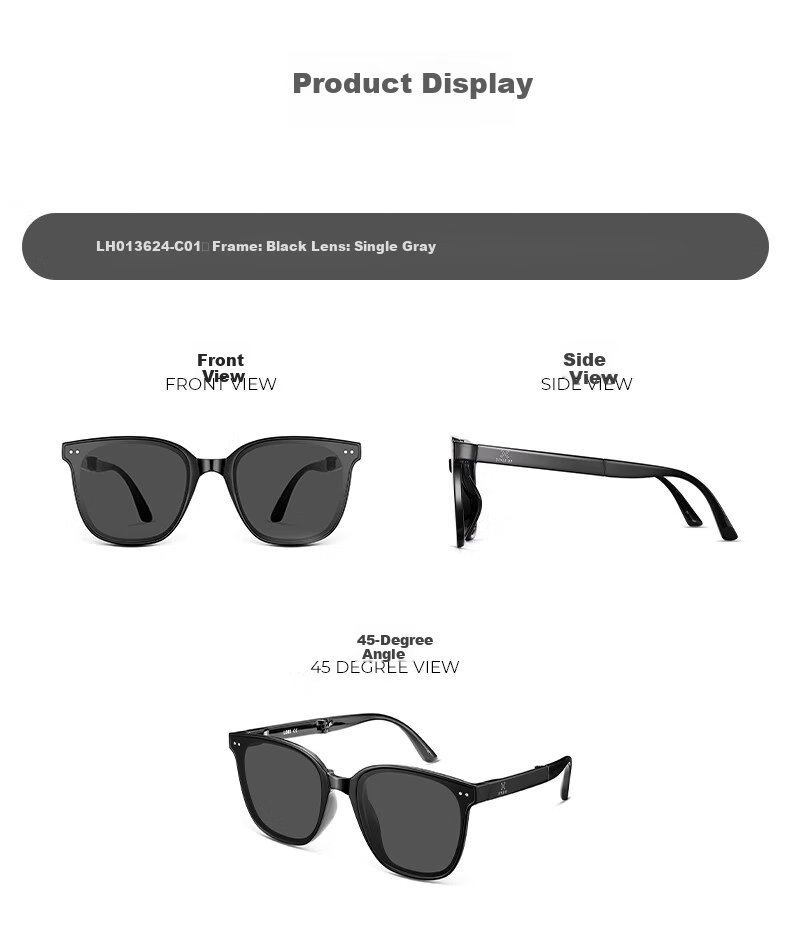 LOHO Folding Sunglasses for Men, Polarized Sunglasses, Ultra-Light, for Driving And Cycling, Protective Eyewear, Square Frame Glasses, UV Protection, Anti-Glare, Gift 12