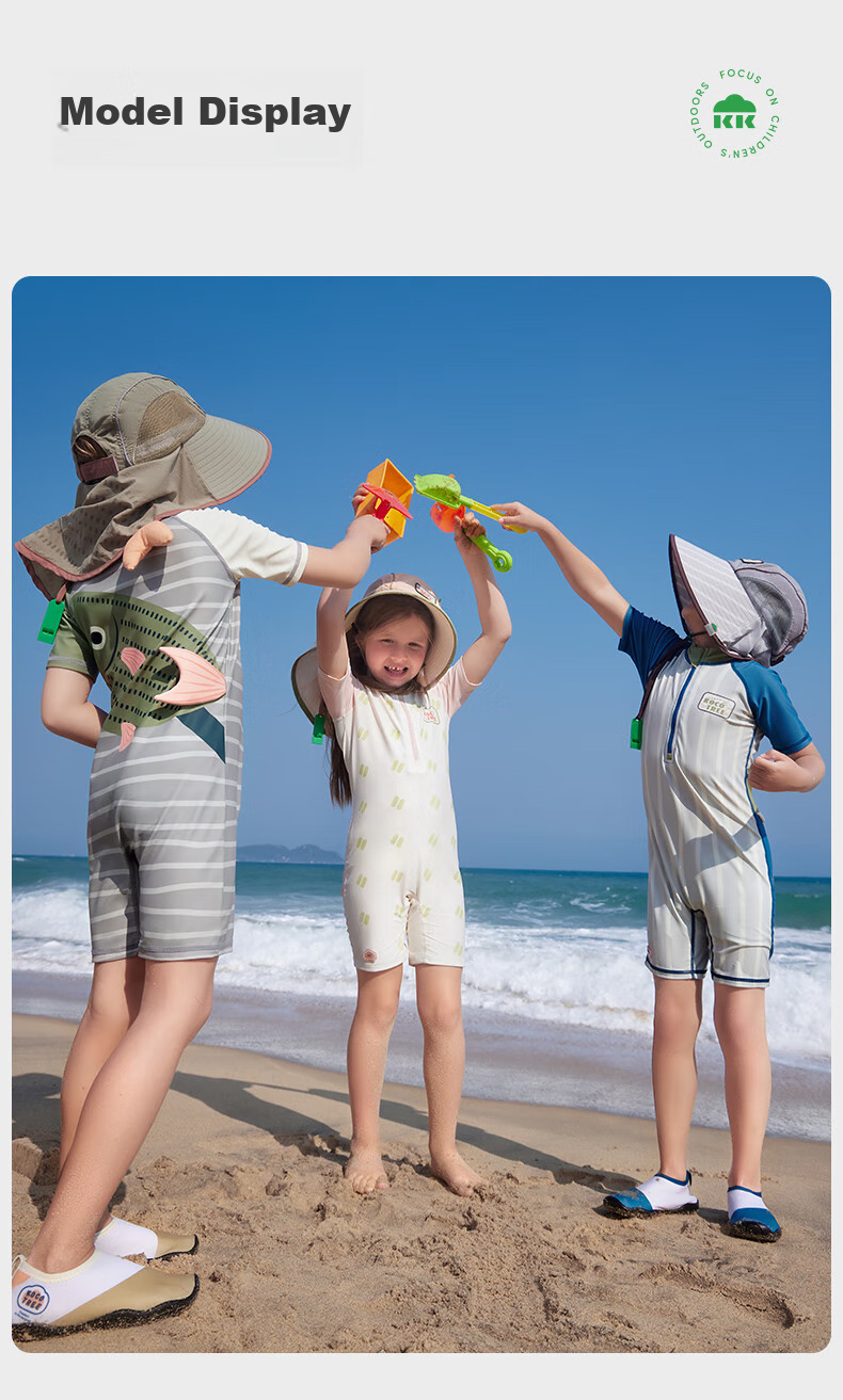 Kocotree Children's One-Piece Swimsuit, Original Yarn, Boys' Sun Protection, Girls' Long-Sleeve Antibacterial Chlorine-Resistant Swimwear for Toddlers, Summer Swimming Outfit 28