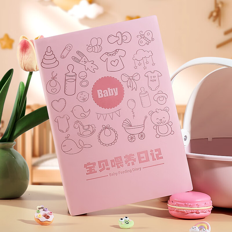 Jiaranheng A5 Baby Feeding Record Book, Infant Milk And Complementary Food Feeding Diary, Newborn Growth And Development Record Manual, Daily Life Record Notebook, Pink
