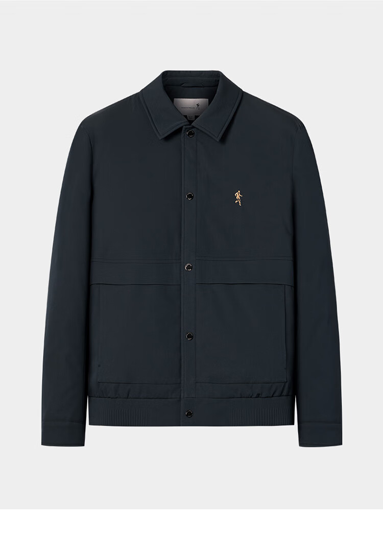DANCING WOLVES [90% Duck Down Inner Lining + Graphene] Autumn And Winter Lapel Workwear Men's down Jacket, 101 Navy Blue, Size 185 1