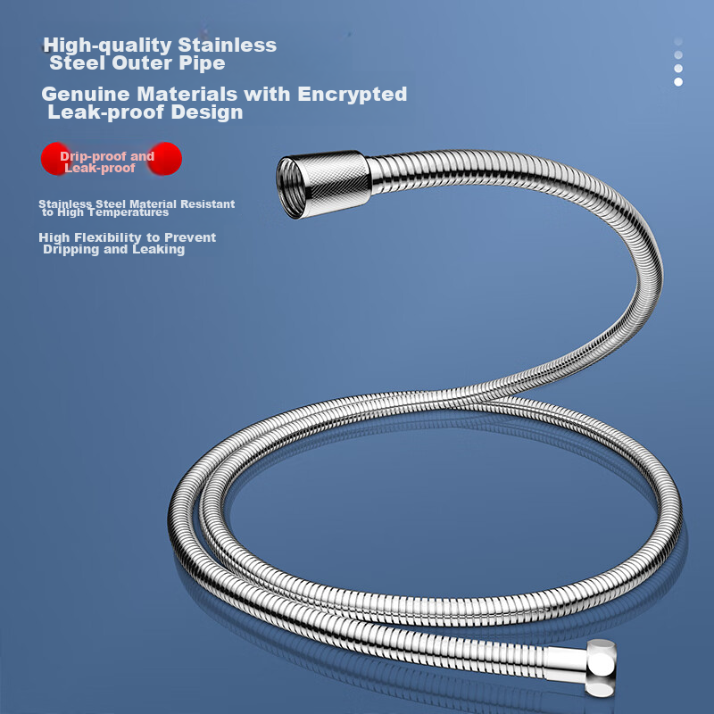 Larsd Handheld Shower Hose, Shower Head Set with Flexible Hose, Stainless Steel Shower Head with 1.5-Meter Hose LD229