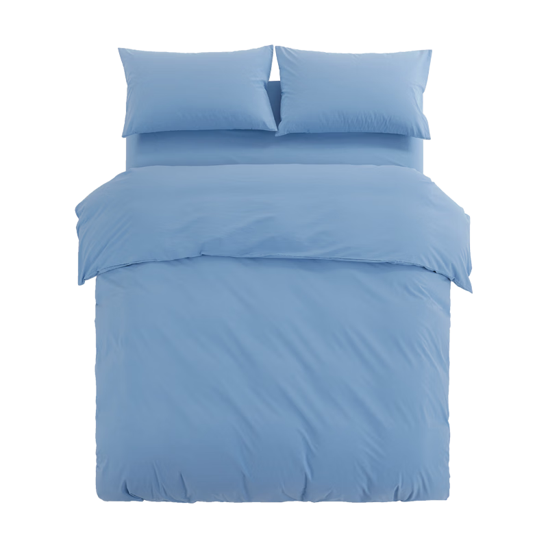 MIDO HOUSE Mingdu Bedding Set, Pure Cotton Woven Jacquard Bed Sheet And Duvet Cover, Lazy Weekend Series, Crystal Blue, 1.8m Bed Sheet Style
