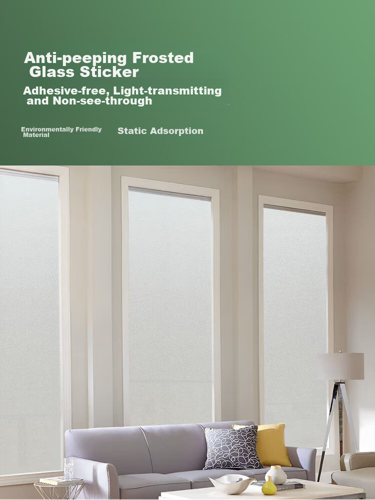 Qinghua Electrostatic Glass Film, Privacy Screen Film, Light-Transmitting Bathroom Glass Sticker, Colorful And Vibrant, 60*200cm 1