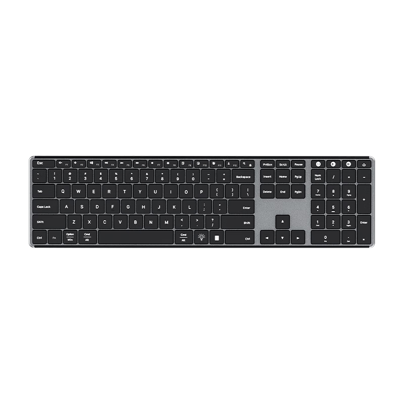 AUSDOM S4 Pro Wireless Bluetooth Keyboard for Office Computer Laptop, Ultra-Thin Metal Rechargeable Full-Size Silent Keyboard with Long Battery Life, 110 Keys And Backlight Upgrade Versio
