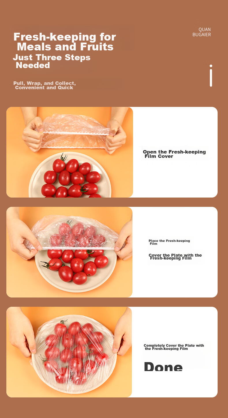 Jiecheng Disposable Food Wrap Covers, Food Grade Dust Covers, 100 Pieces, High Compatibility with Tableware 9