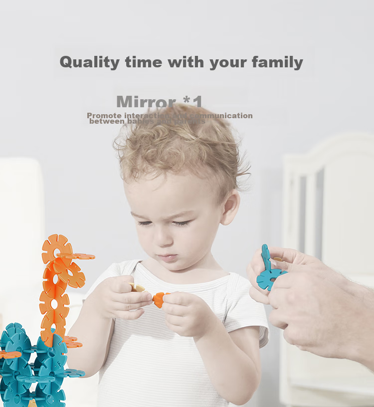 Babycare Children's Snowflake Building Blocks Toy, Large Thick Interlocking Blocks for Toddlers 1-6 Years Old, Baby Building Toy with 400 Pieces 12
