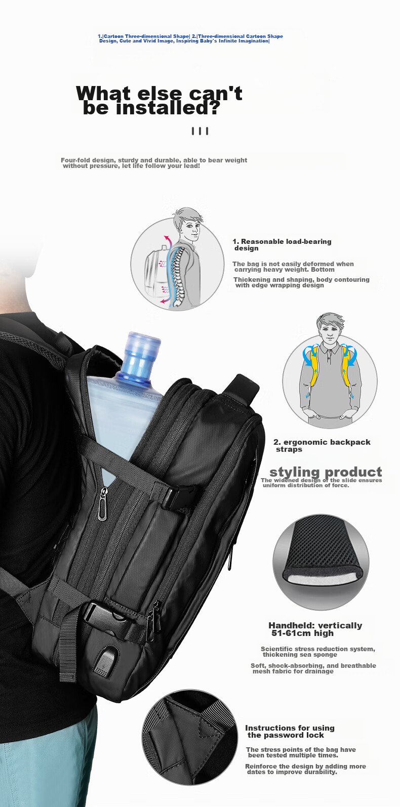 MARK RYDEN Backpack, Double Shoulder Bag, Large Capacity Travel Laptop Bag, Notebook 17.3-Inch Business Bag, Expandable Capacity, Gift-Giving 7