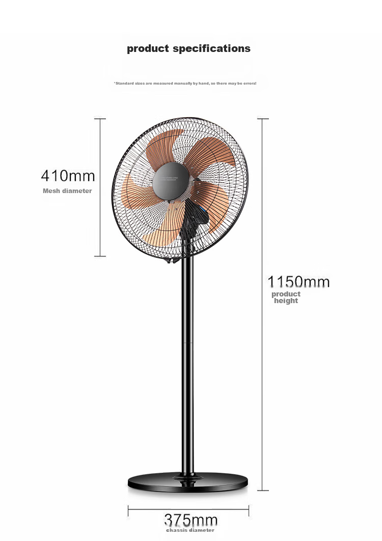 Great Wall Electric Floor Fan Metal Aluminum Blades High Airflow Energy-Saving Oscillating Fan FS-35II(1) 10