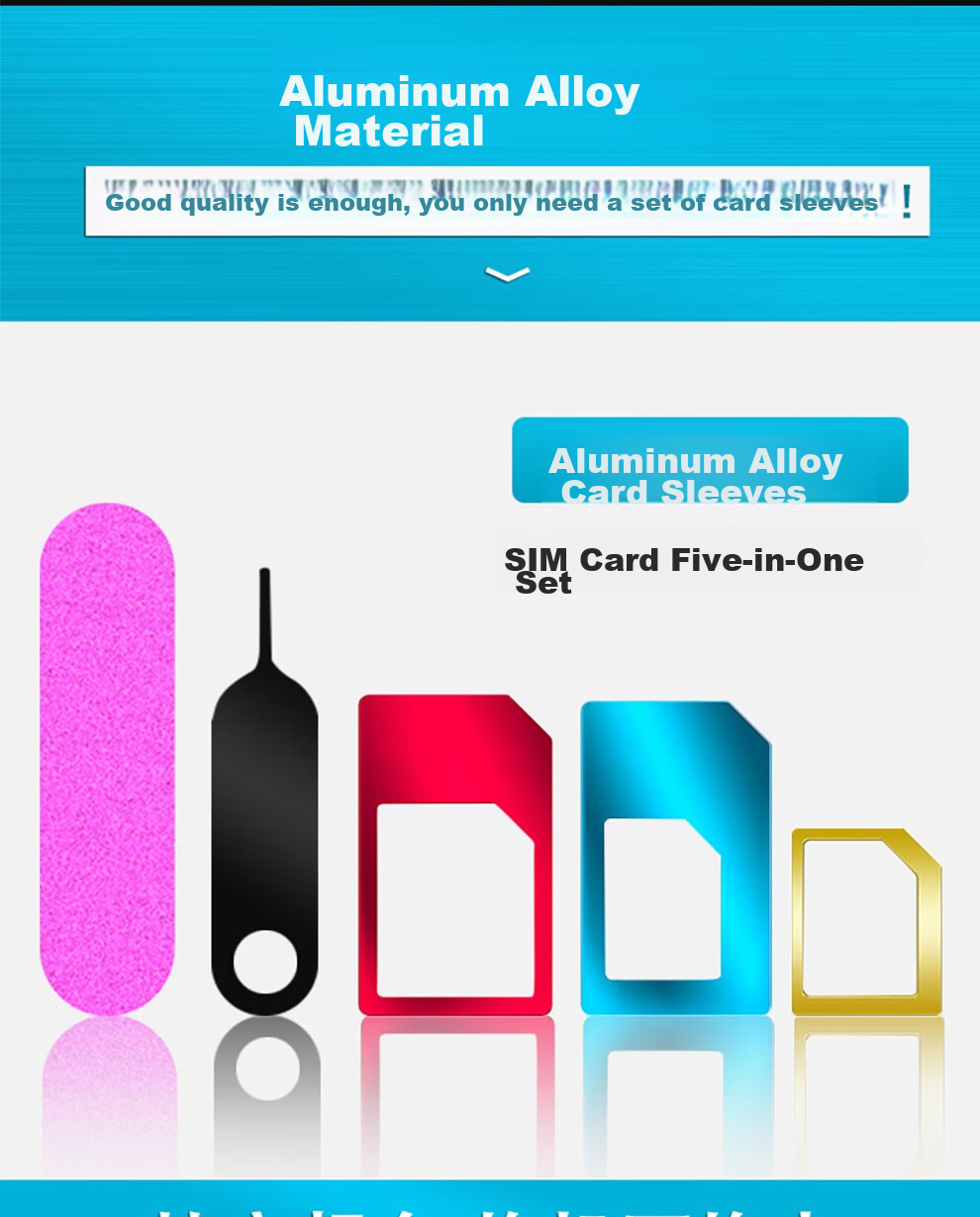 ESCASE SIM Card Ejector Tool Set of 5, Phone Card Holder SIM Card Restorer Micro/Nano Conversion Card Slot Ejector Pin, Compatible with Apple Huawei Xiaomi, Universal Black 2
