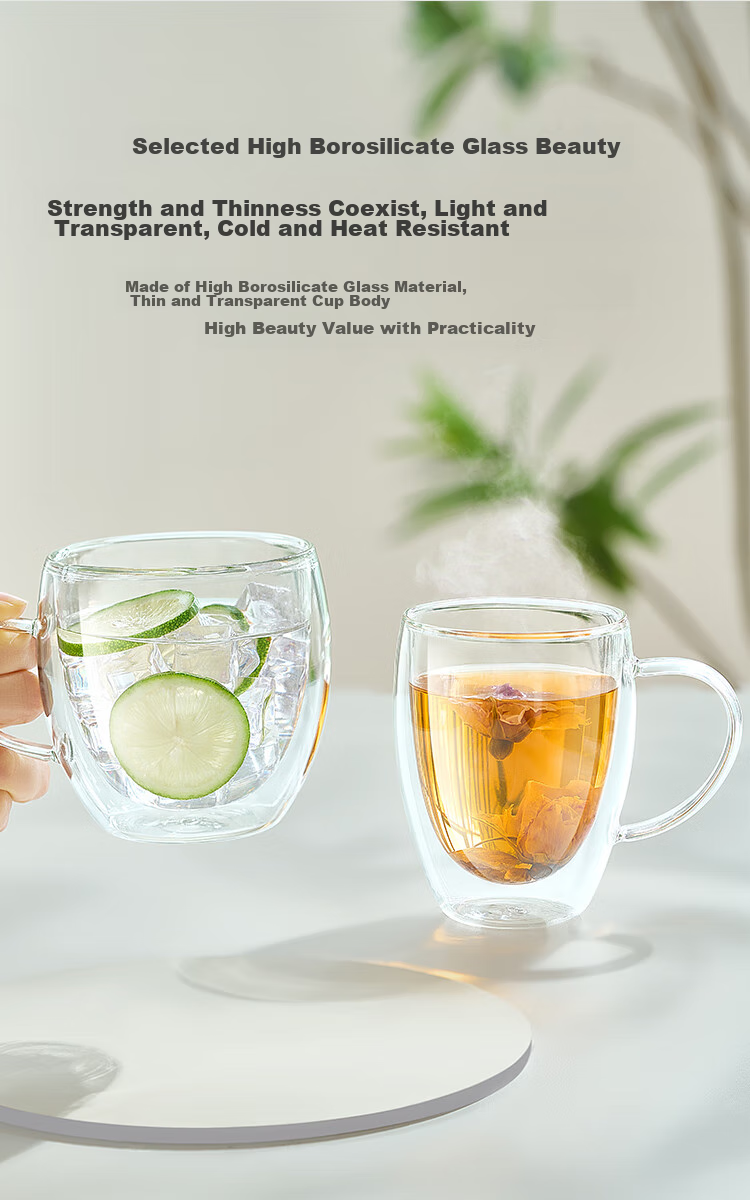 JD Original Glass Cup, Double-Layer Tea Infuser Mug, Heat-Resistant High-Temperature Coffee Water Cup, 300ml 3