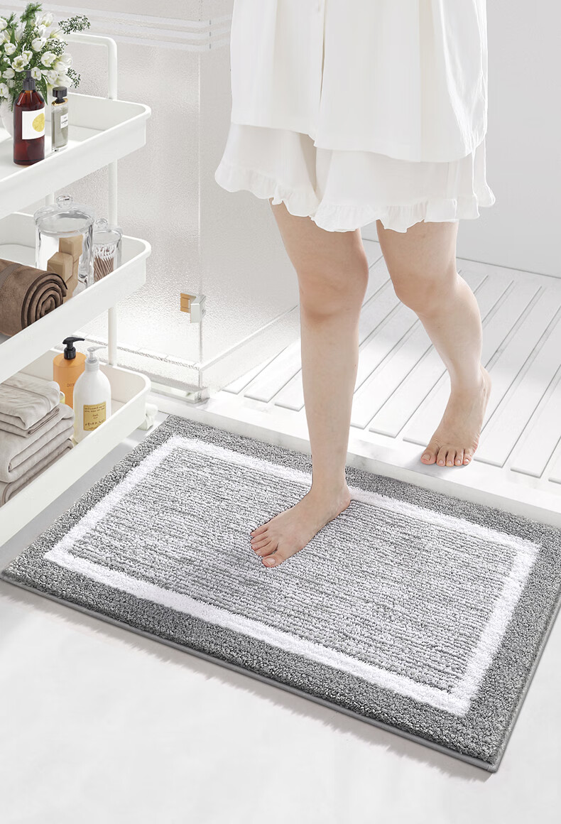 Da Jiang Bathroom Floor Mat Non-Slip Water Absorbent Bath Mat for Toilet Entrance 40x60cm 5